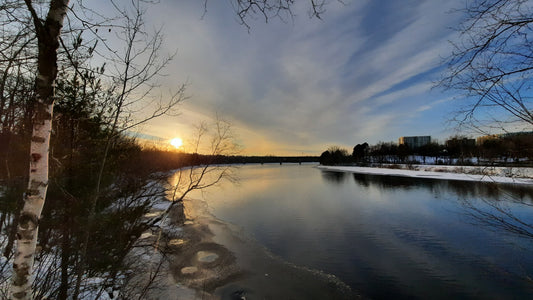 Sunset on the Magog River December 21, 2021 3:30 p.m. (View 2)
