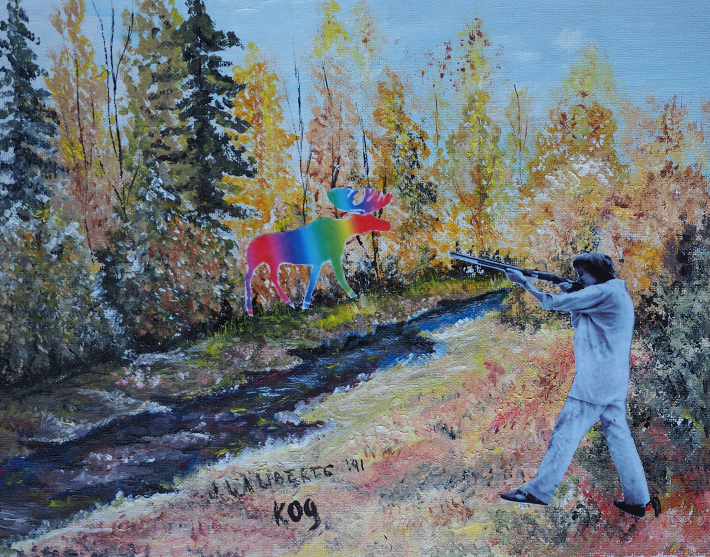 Niki de Saint Phalle moose hunting \ Niki de Saint Phalle à la chasse à l'orignal