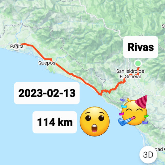 2022-02-13 From Rivas Costa Rica to Parrita (113 km)